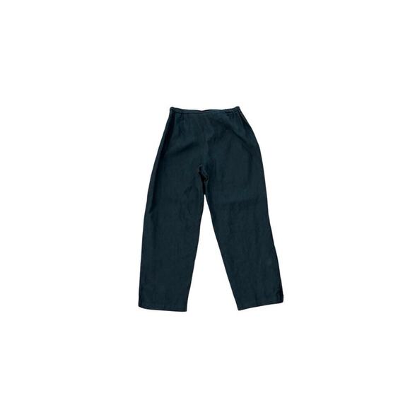 Valerie Stevens 100% Black Linen Pants Slacks Women Small Trousers Elastic Waist - Picture 1 of 7